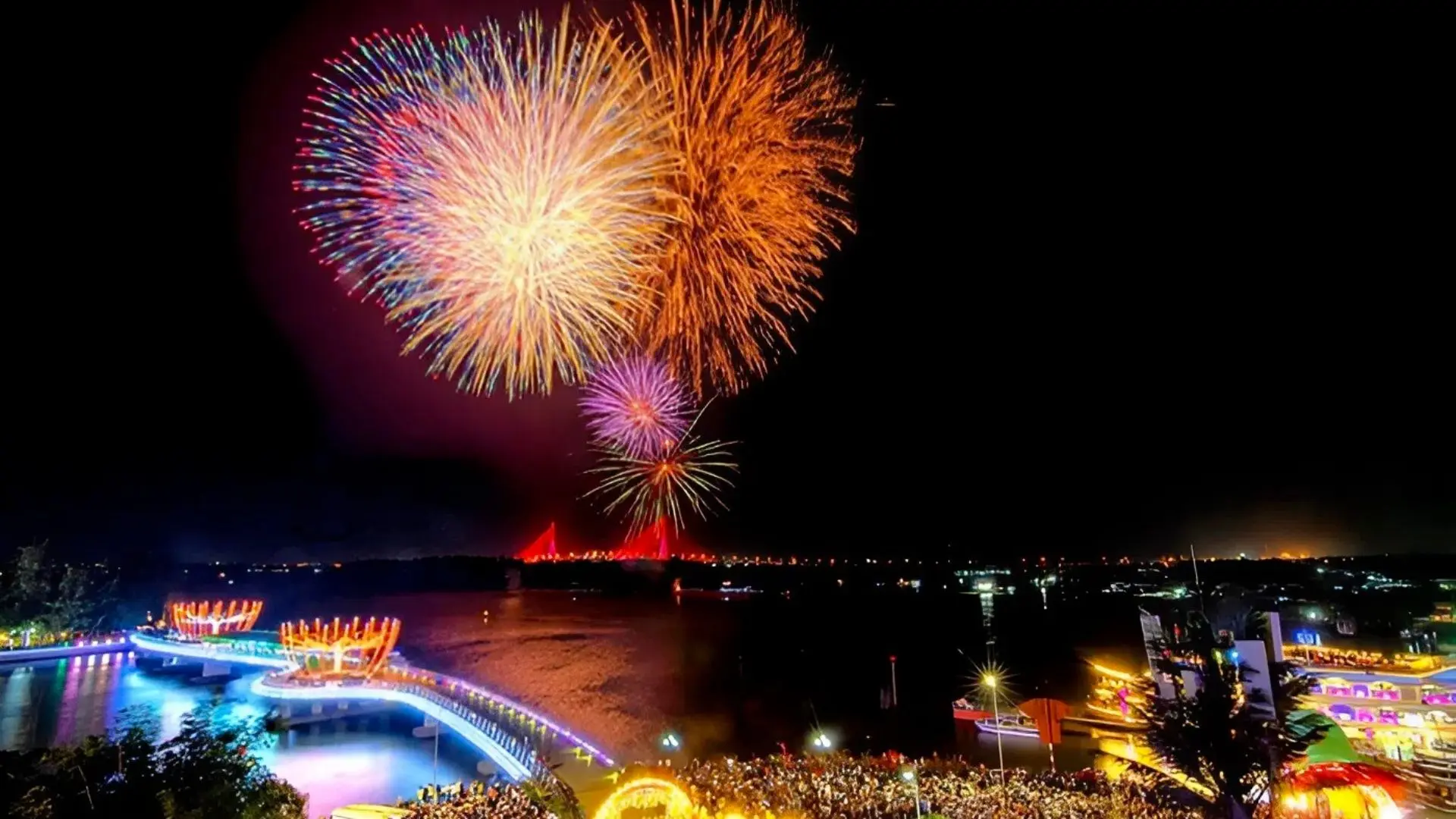 Chương trình pháo hoa tầm thấp sẽ diễn ra tại công viên sông hậu vào 21h00 ngày 27/12/2025