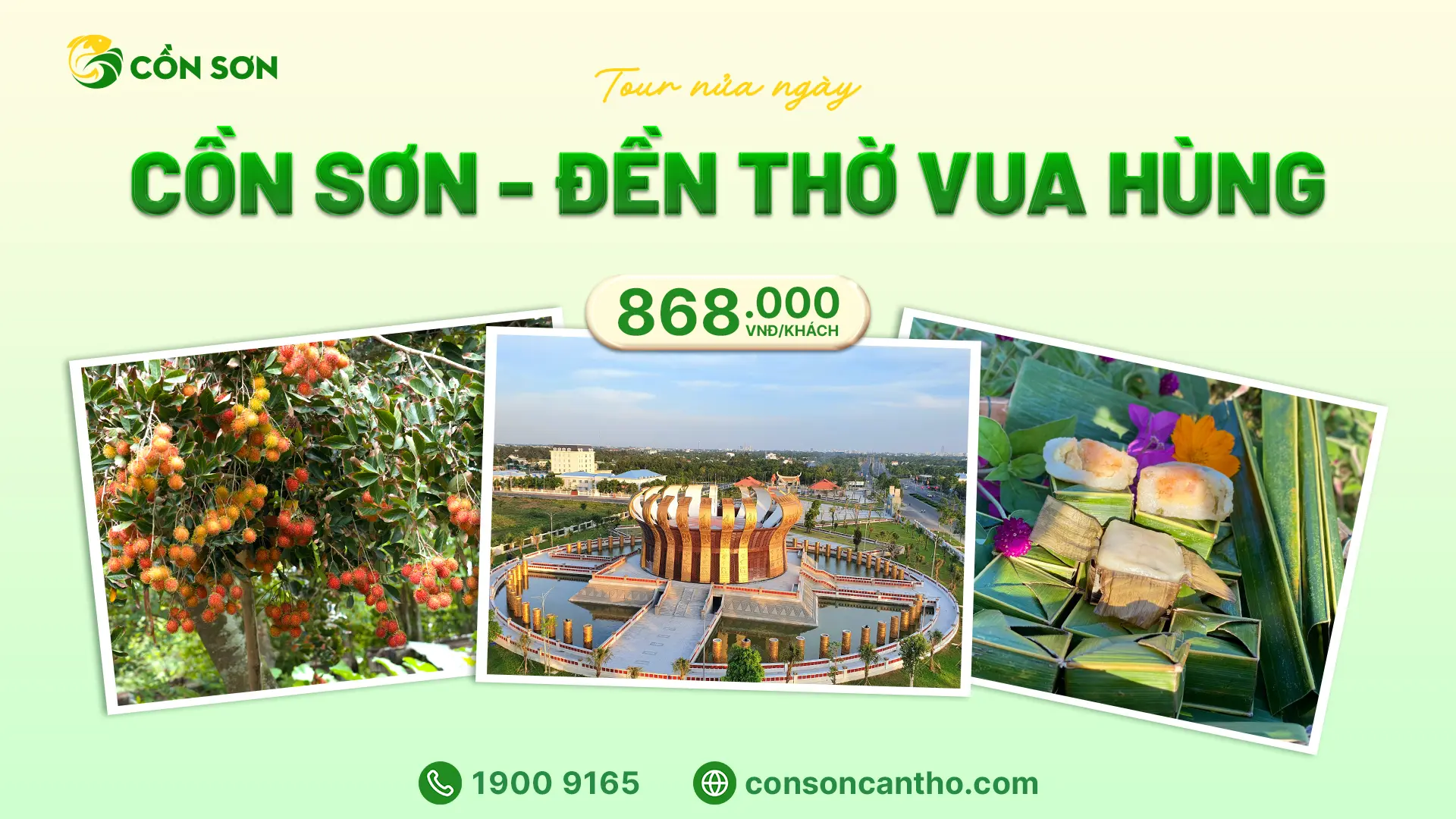 tour cồn sơn cần thơ đền thờ vua hùng